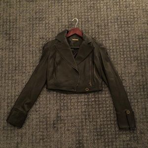 Diane Von Furstenberg Cropped Leather Jacket